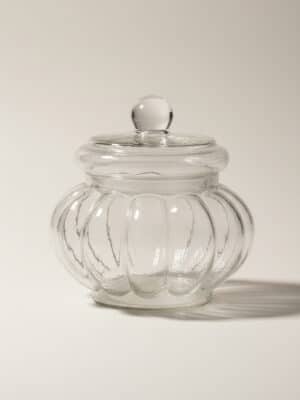 Ribbed Glass Jar with Lid