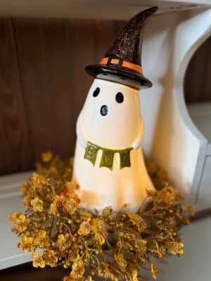 Lighted Witch Ghost Figurine