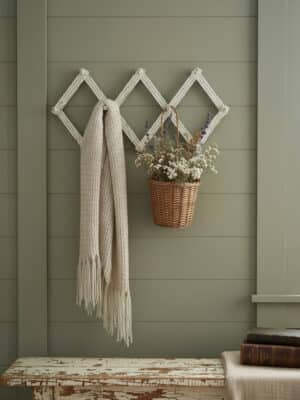 White Accordion Wood Wall Hook