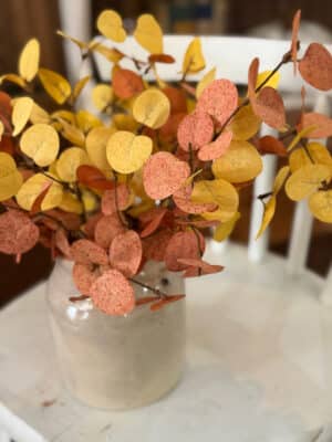 Mustard Yellow Eucalyptus Penny Leaf Pick