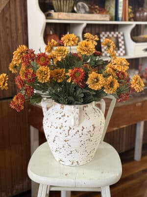 Vintage White Terra Cotta Vase