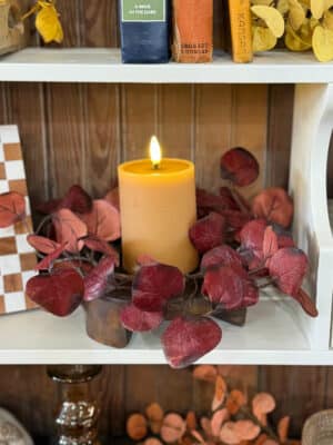 Burgundy Eucalyptus Candle Ring