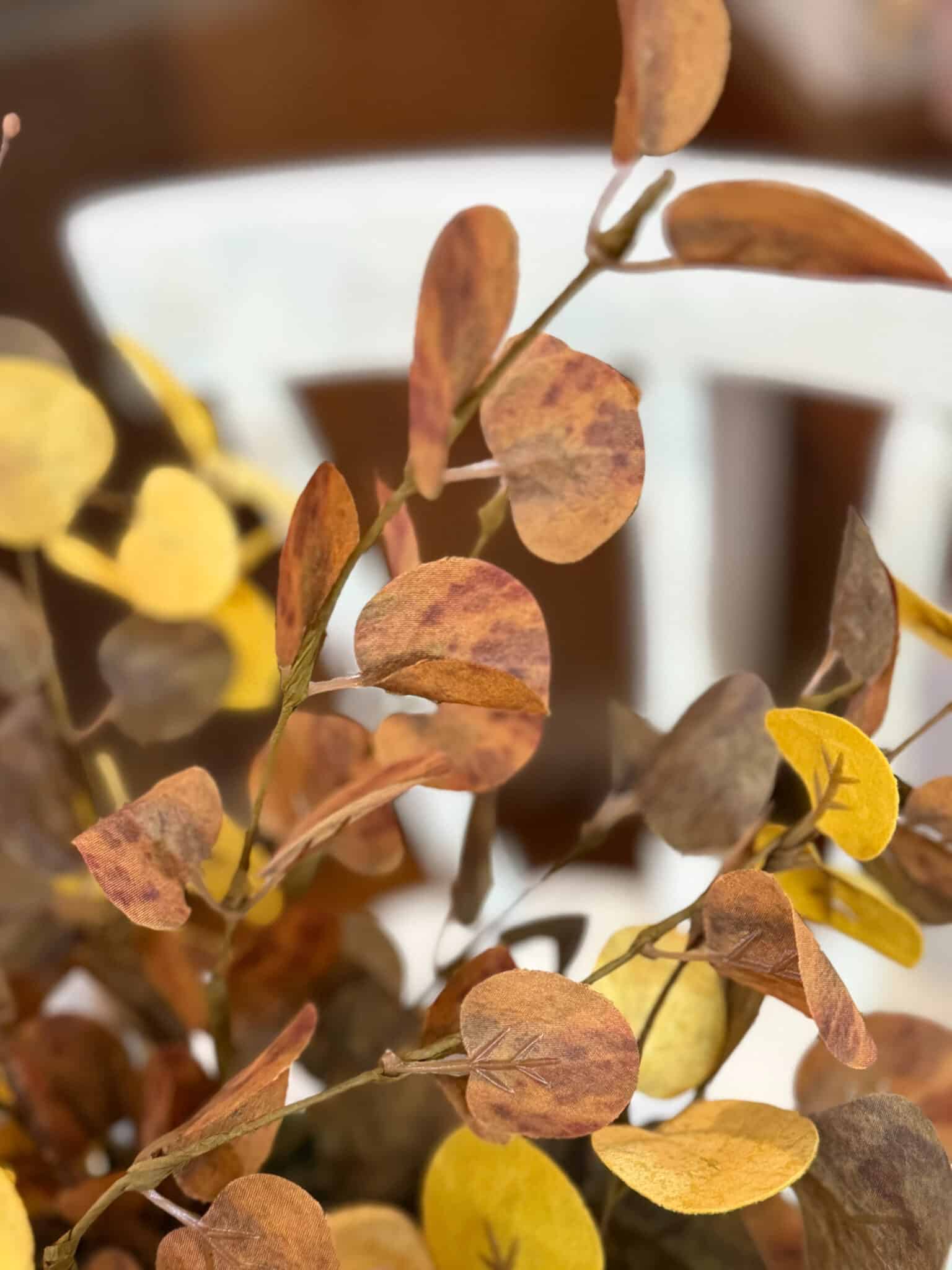 Brown Fall Leaf Spray close-up showing realistic leaf texture