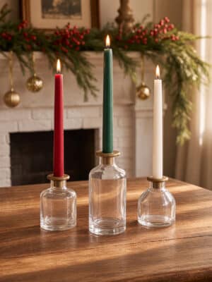 Skinny Taper Glass Candle Holder - Small