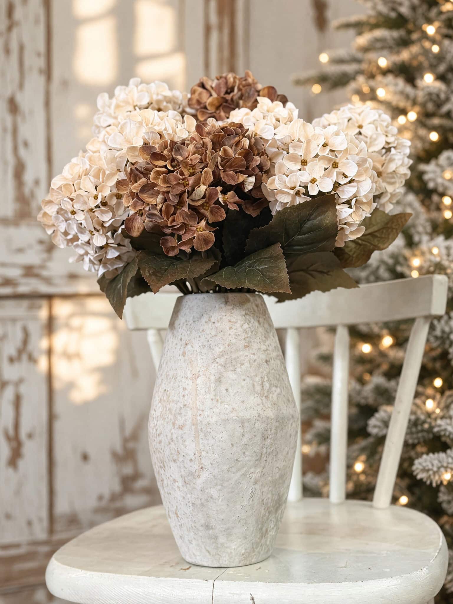 be-made-hays-ks-large-rustic-white-vase-neutral-farmhouse-christmas-hydrangeas-brown-cream