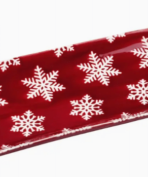 PLATTER - SNOWFLAKE RED WHITE