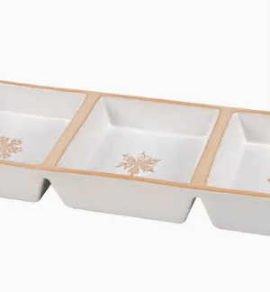 TRAY - SNOWFLAKES WHITE TAN