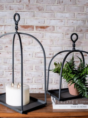 LANTERN ALL BLACK METAL LG