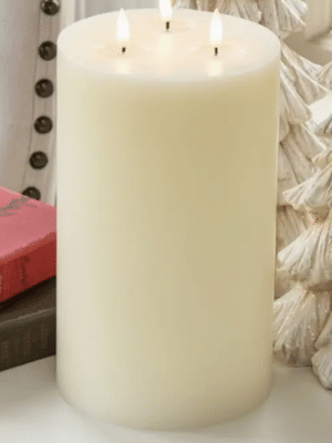 CANDLE LED CREAM 3 WICK 11"