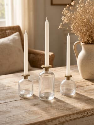 Skinny Taper Glass Candle Holder - Medium
